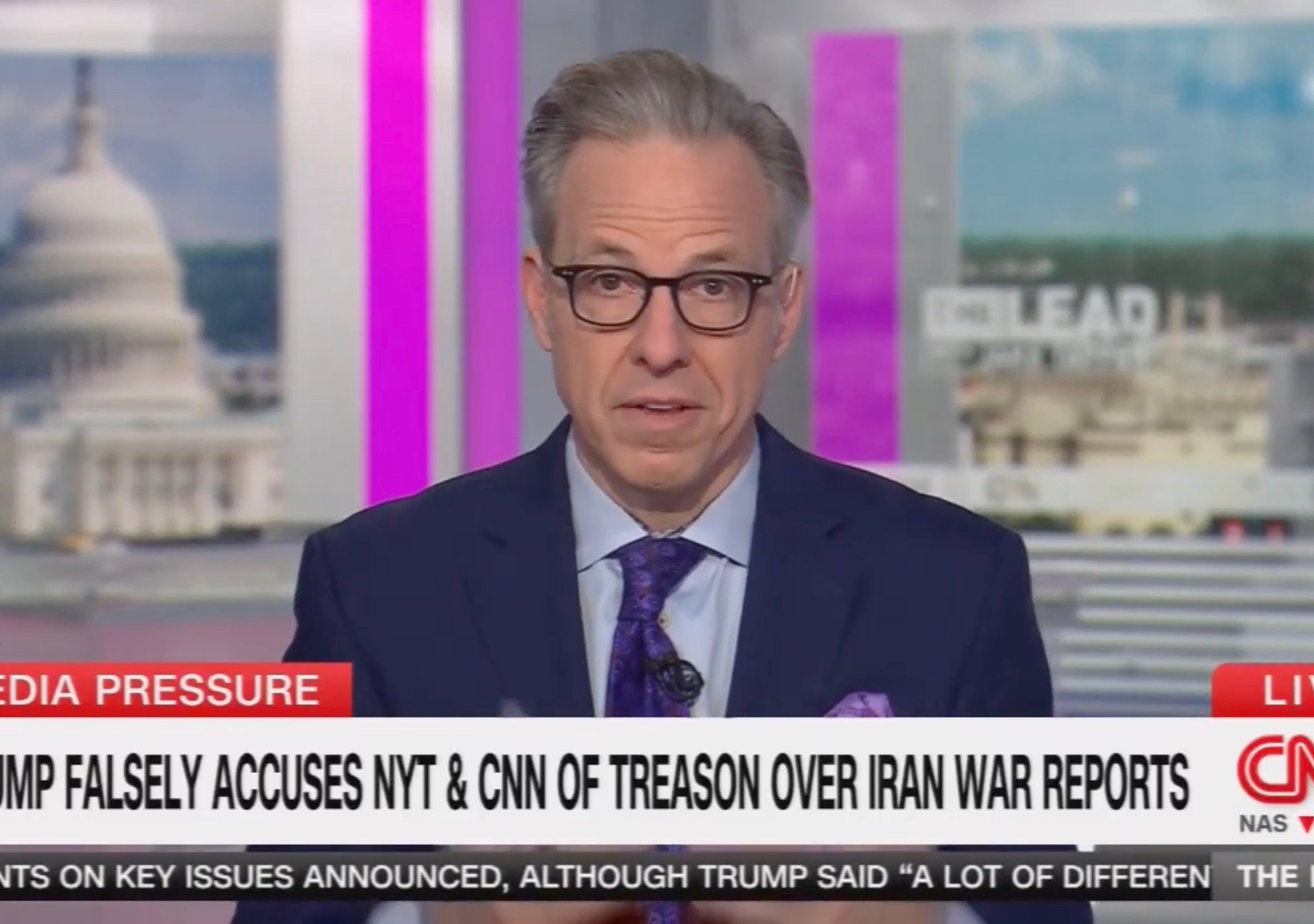 Jake Tapper on Trump treason accusation. (Photo: