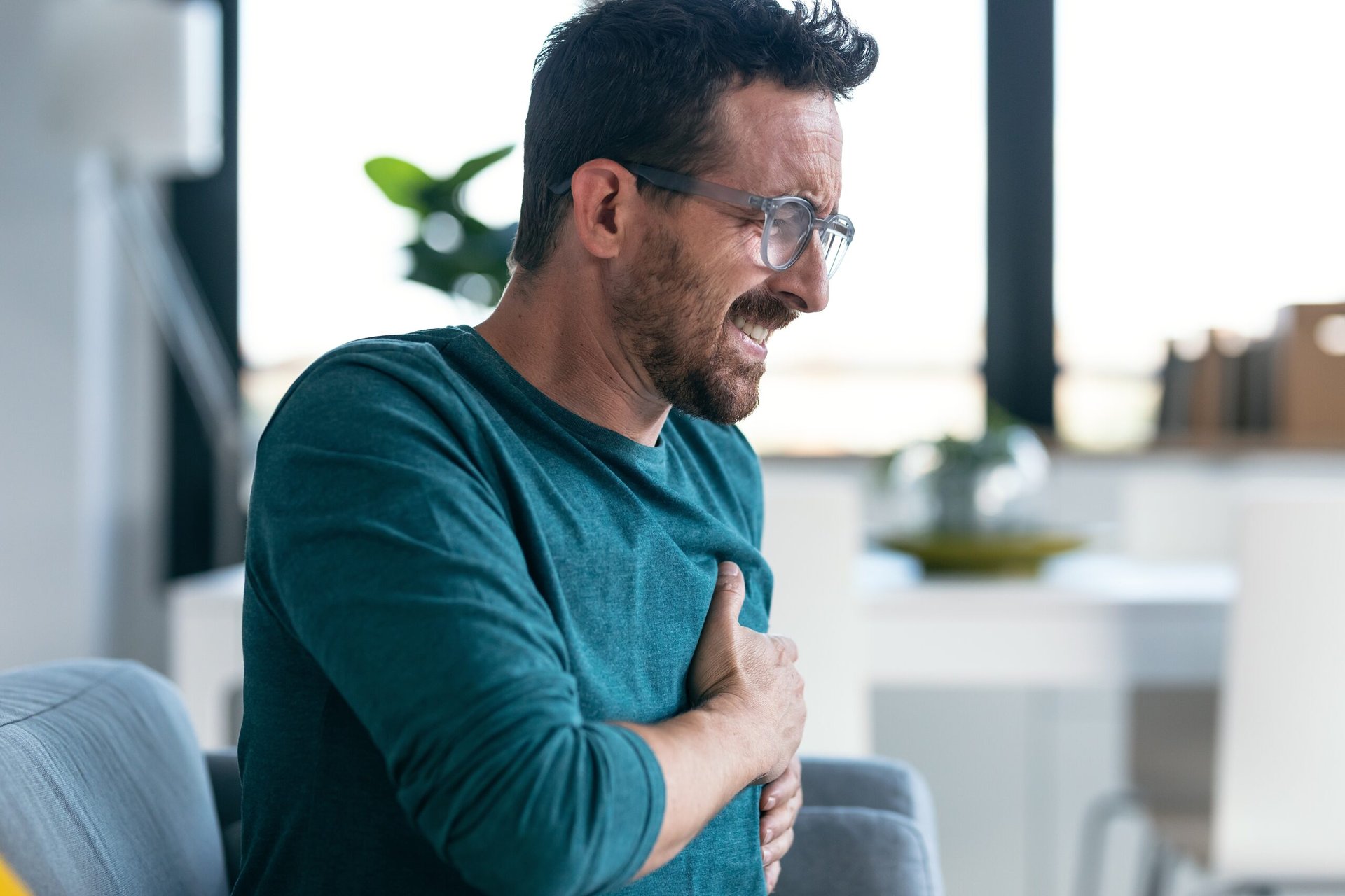 Man having a heart attack