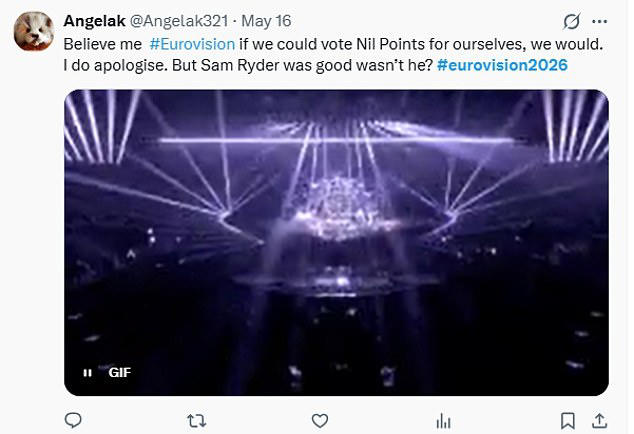 UK's Eurovision act Look Mum No Computer finish in last place as they ...
