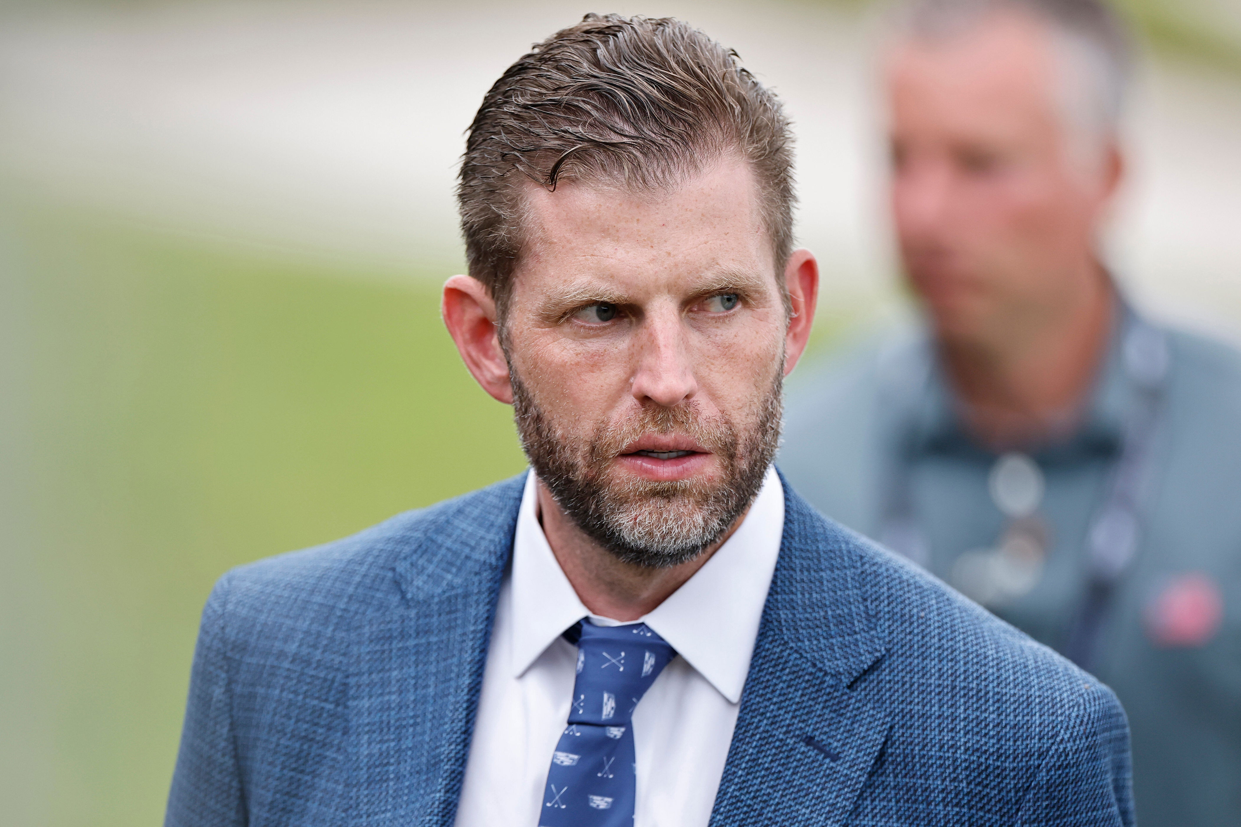 DORAL, FLORIDA - MAY 03: Eric Trump looks on following the final round of the Cadillac Championship 2026 at Trump National Doral Miami on May 03, 2026 in Doral, Florida. (Photo by Carmen Mandato/Getty Images) (Photo: Carmen Mandato via Getty Images)