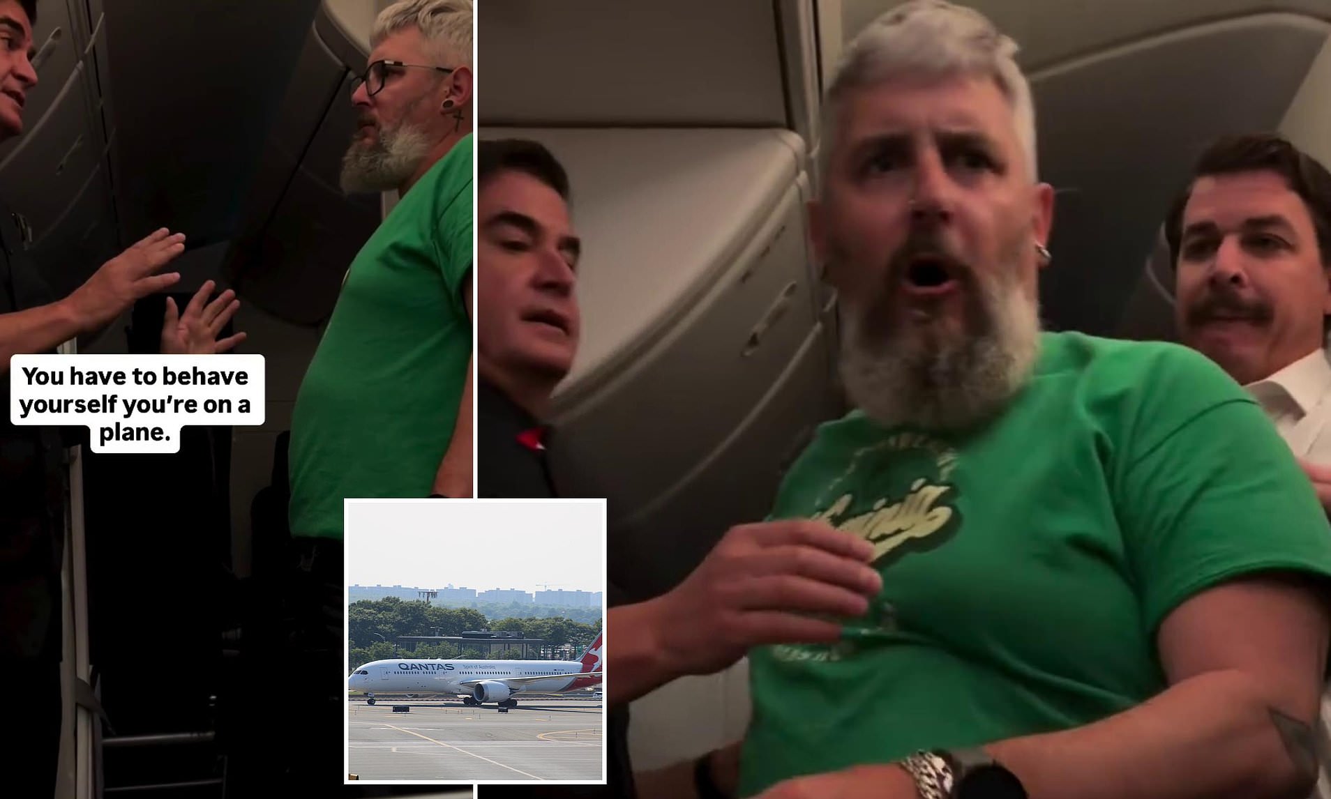 No-nonsense Qantas attendant confronts slurring passenger before he is ...