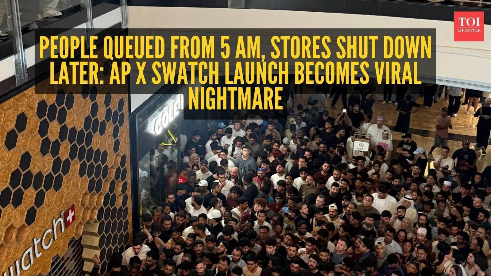 AP x Swatch Royal Pop launch goes horribly wrong as crowds push, scream ...