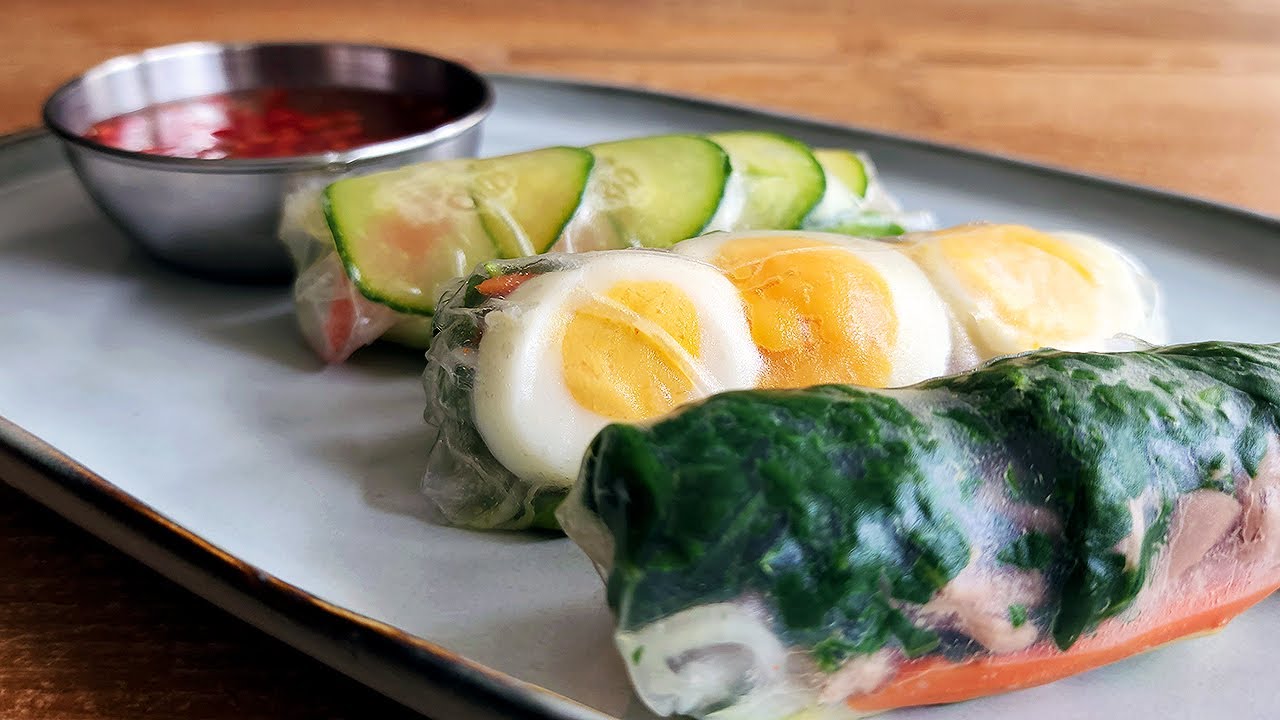 3 fresh rice paper rolls & dipping sauce | Easy Vietnamese breakfast ...