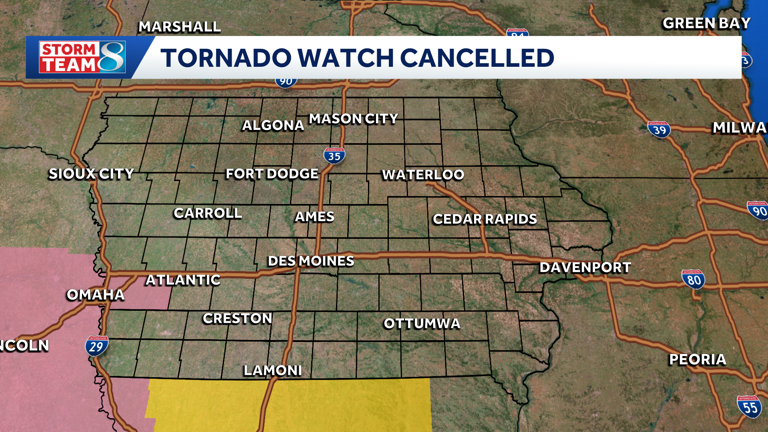 Iowa weather: Tornado watch canceled, more severe storms possible Sunday