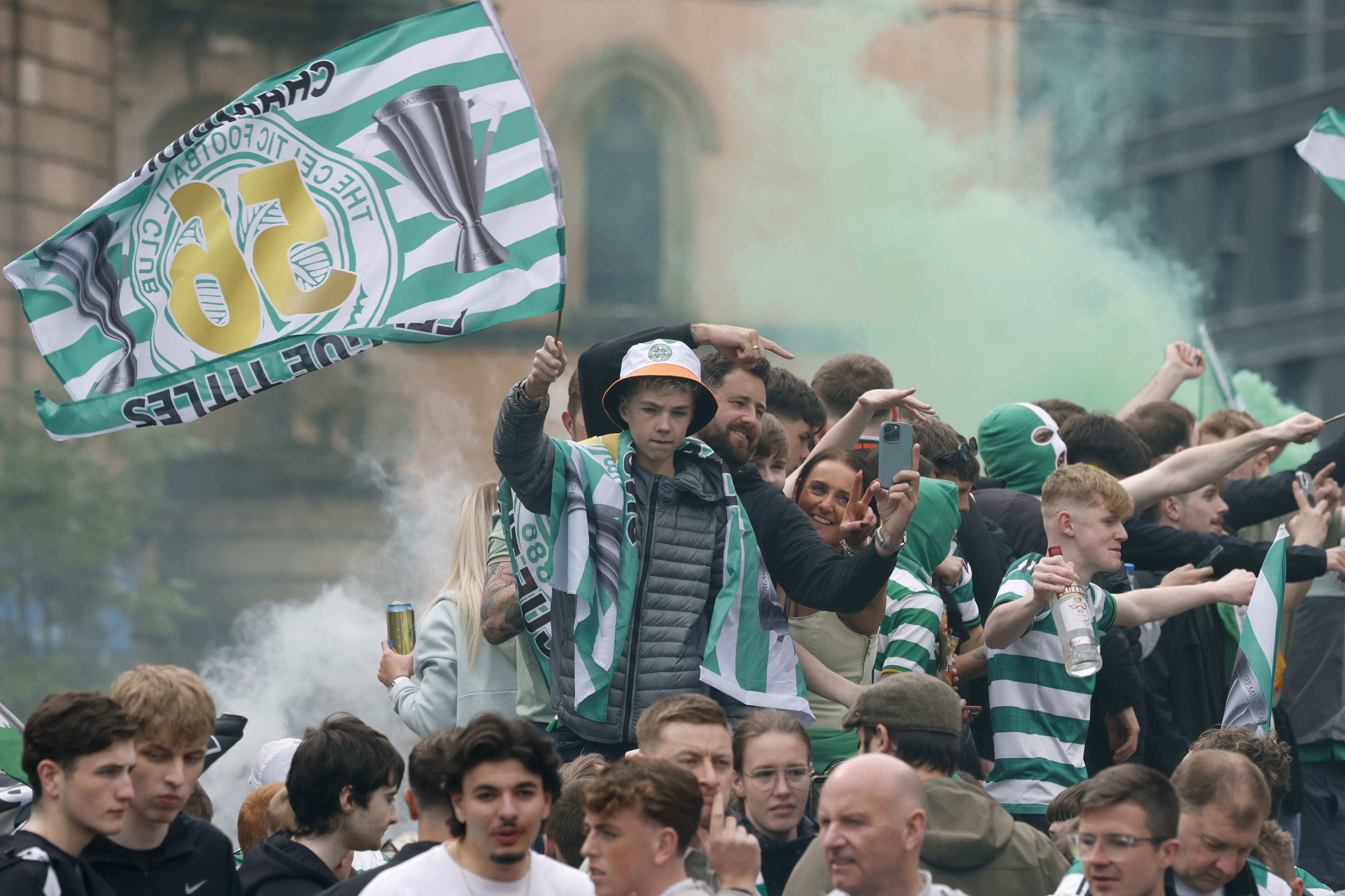 Glasgow city centre roads closed as Celtic fans celebrate league title ...
