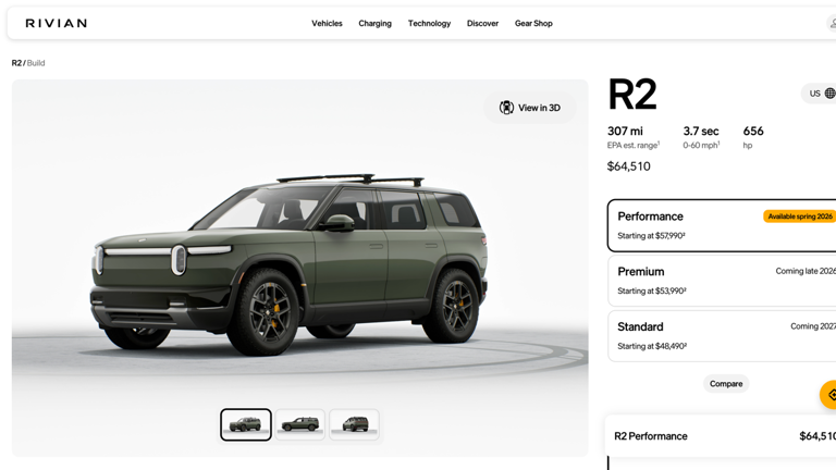 Rivian’s affordable R2 can still cost around $65,000