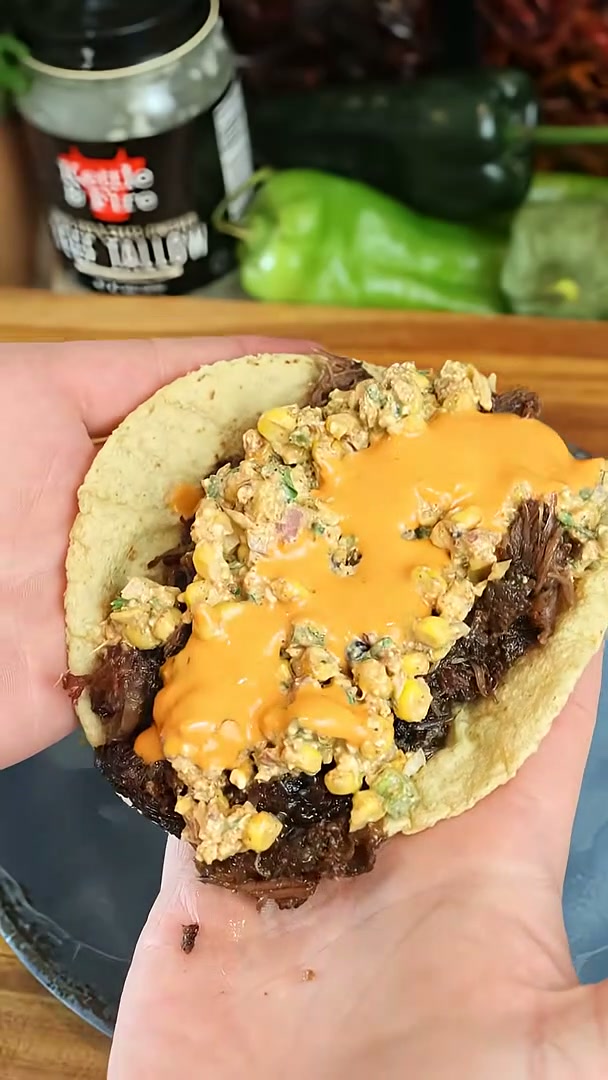 Smoked beef cheek tacos using @kettleandfire beef tallow #recipe