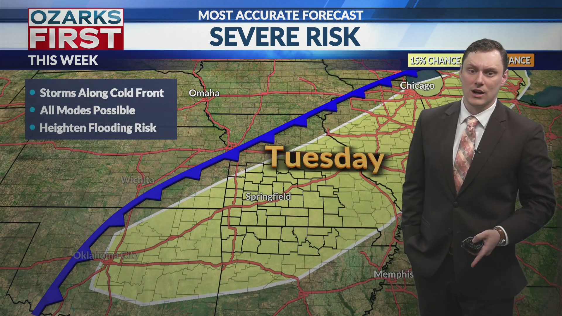 Storm chances return after near record heat