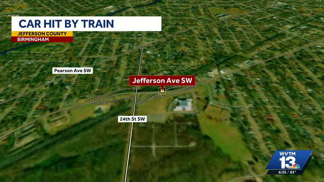 1 seriously injured when car, train collide in southwest Birmingham
