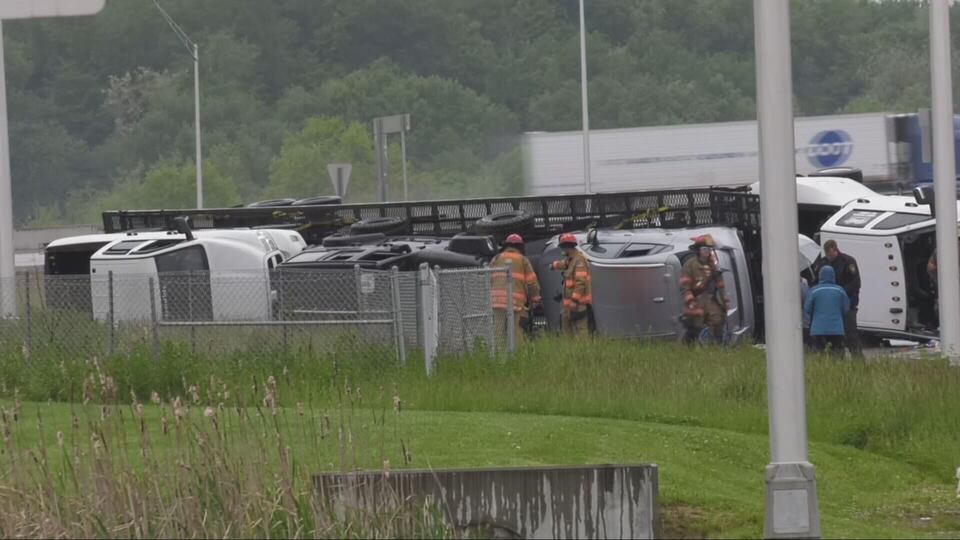 Car carrier rolls over during crash in Westmoreland County