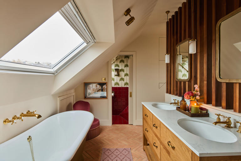 This interior designer converted her loft into an art deco bedroom