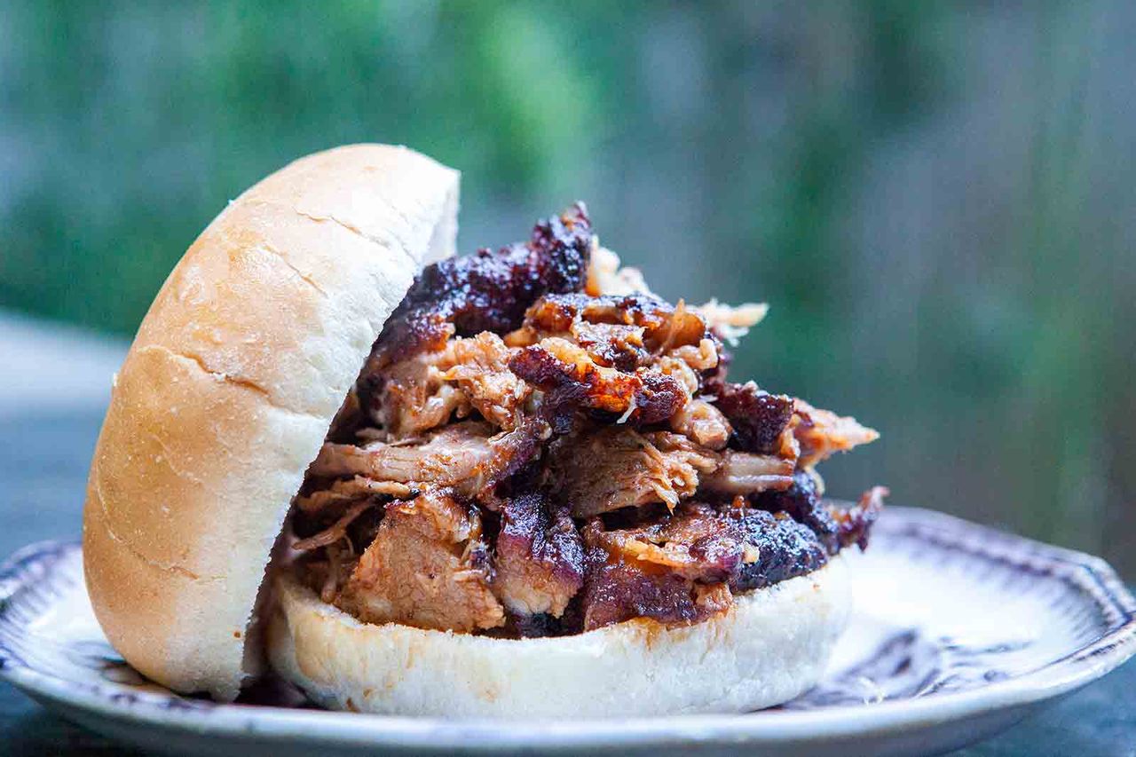 bbq pork shoulder on grill