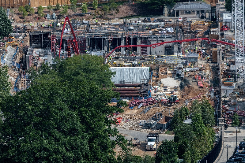 Construction continues on the Ballroom at the White House in Washington