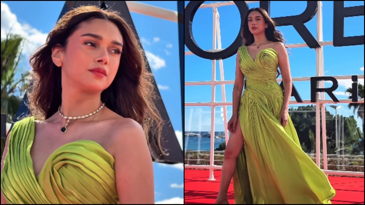 Aditi Rao Hydari makes bold Cannes 2026 appearance in neon green  one-shoulder gown