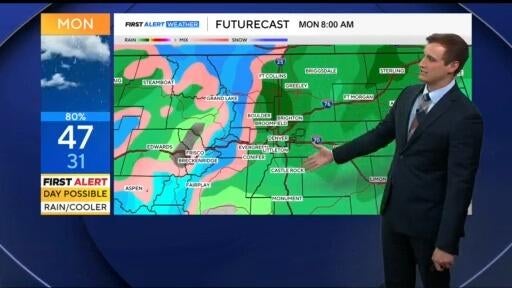 Severe storms possible Sunday, rain and snow on Monday in Denver