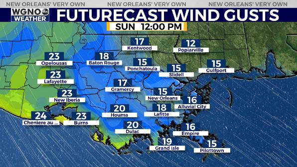 Breezy & cloudy with the chance for few isolated Sunday thunderstorms
