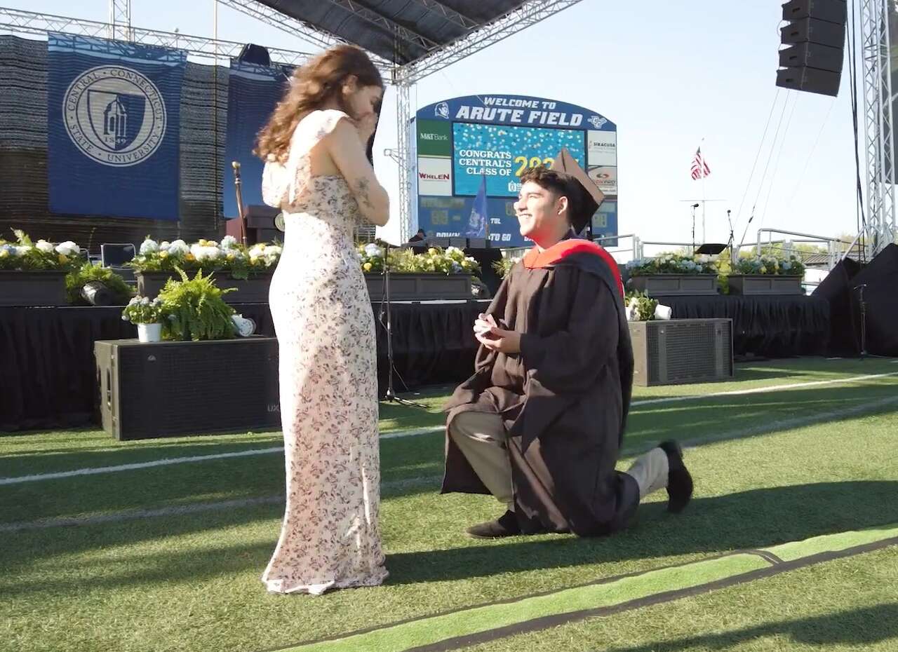 Watch Central CT State student's marriage proposal after graduation ...
