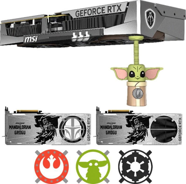MSI lança RTX 5080 de Star Wars com suporte de GPU do Grogu