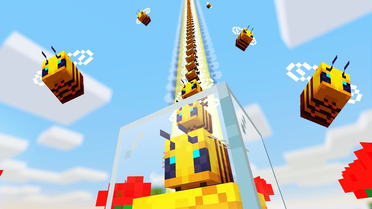 Exploring a world where every single block is a beacon in Minecraft