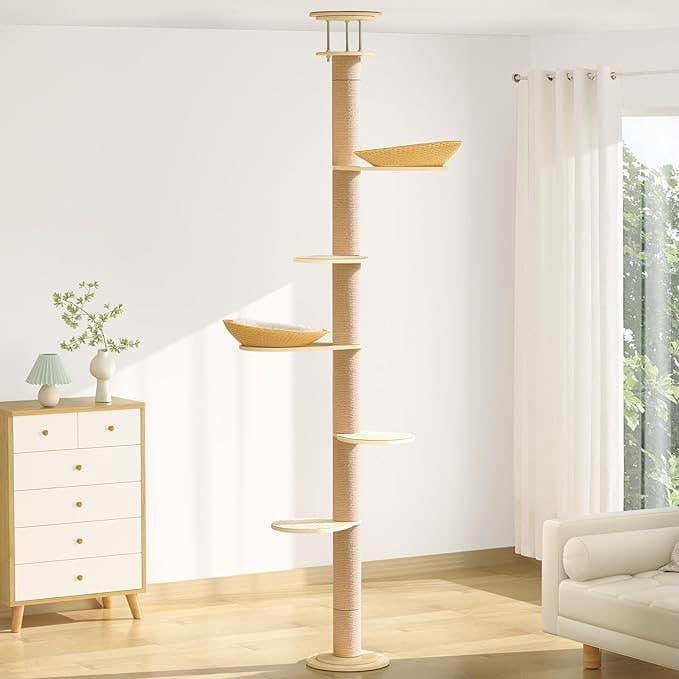 Amazon's ultra-modern floor-to-ceiling cat tree makes the most of your ...