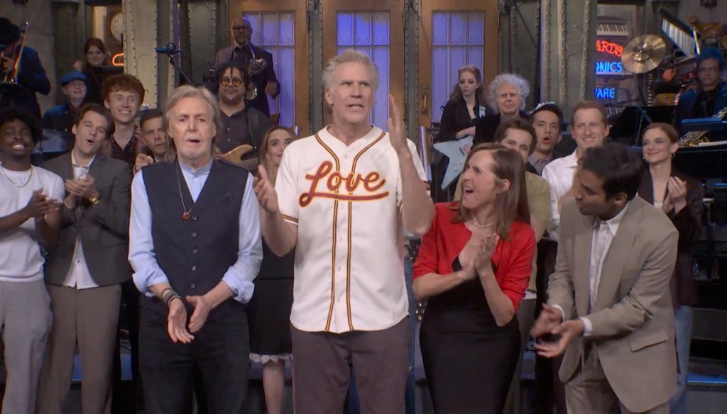 It was McCartney’s musical appearance on “SNL” in almost 14 years. (Pictured: McCartney, Ferrell and the “SNL” cast.) SNL