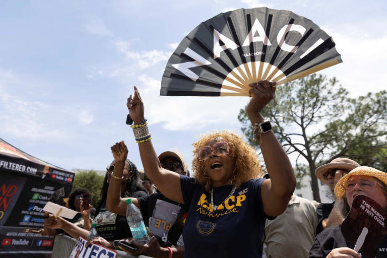 Thousands join black political rally in birthplace of civil rights