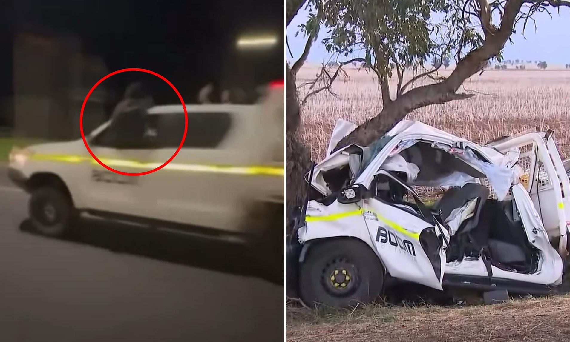 Teens hang from speeding stolen ute moments before horror crash kills  notorious 14-year-old criminal