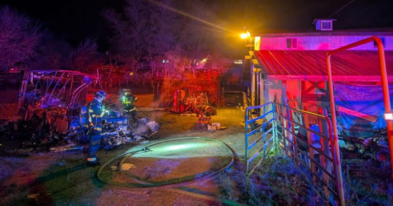 Crews knock down fully involved trailer fire in Golden Valley
