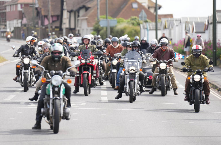 Classic motorcycles ride into Chichester for charity event - In pictures