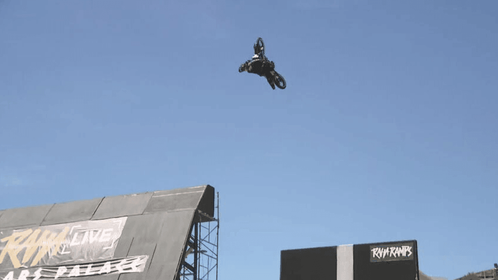 Las Vegas hosts Colby Raha’s history-making motorcycle jump at Caesars ...