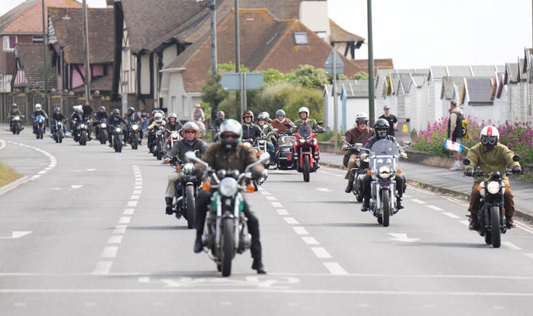 Classic motorcycles ride into Chichester for charity event - In pictures