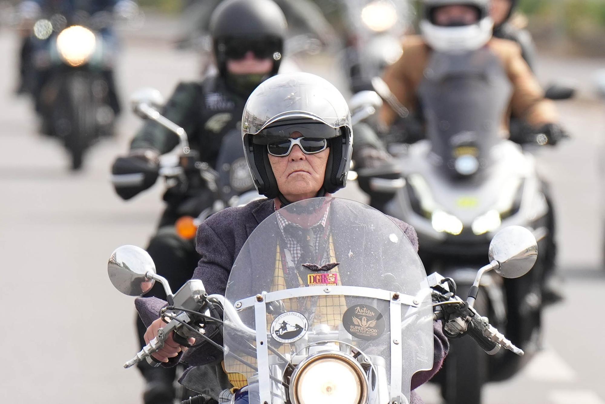 Classic motorcycles ride into Chichester for charity event - In pictures