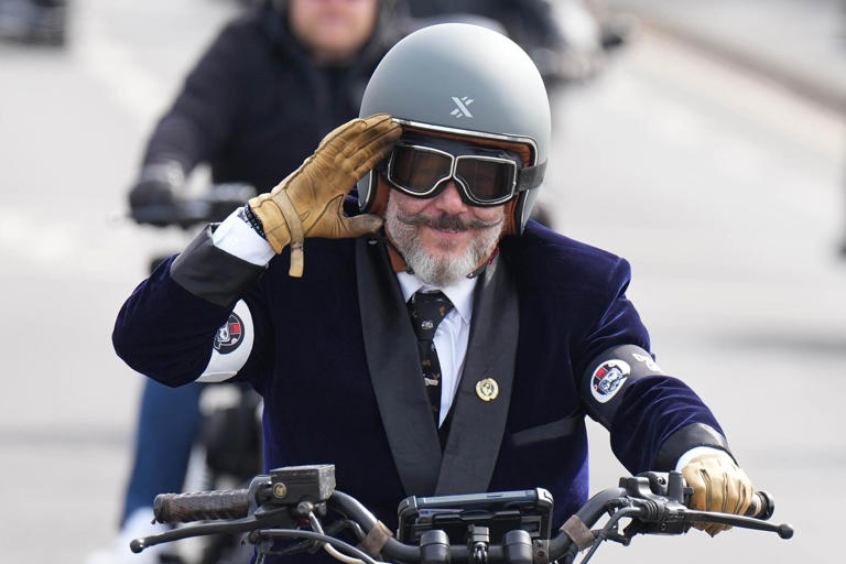 Classic motorcycles ride into Chichester for charity event - In pictures