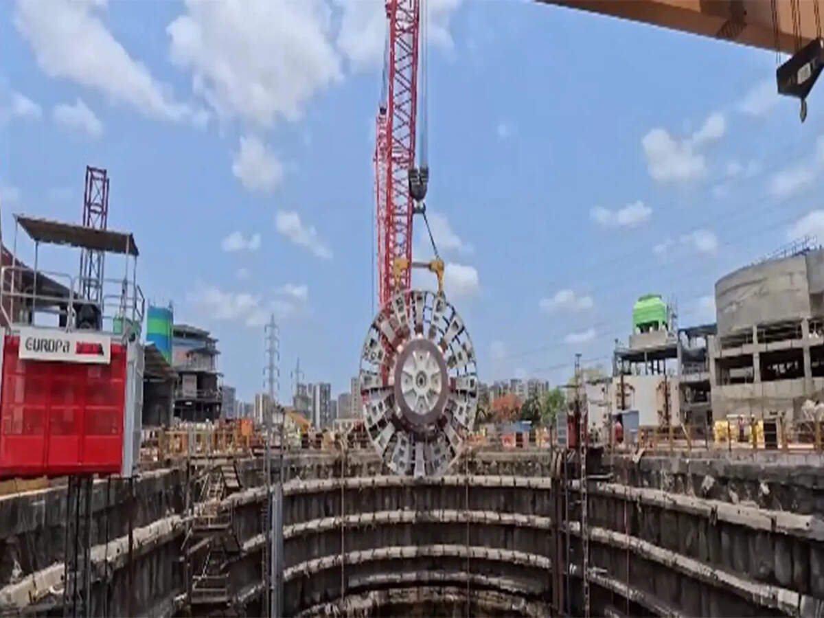 Bullet train project: First tunnel boring machine cutterhead lowered at ...