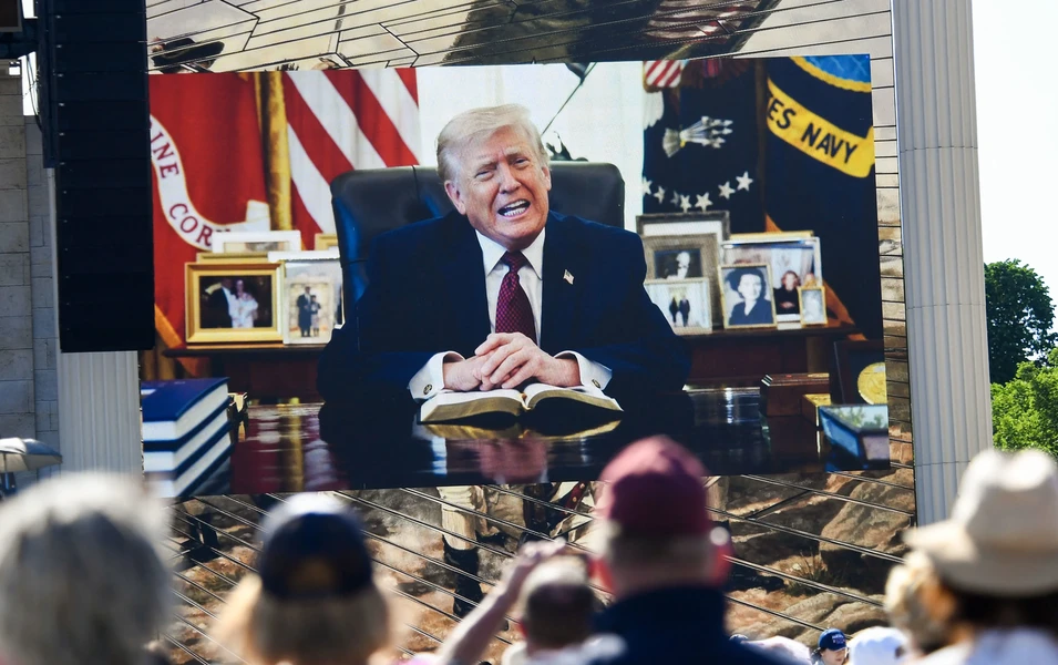 Trump's edited Bible reading at prayer rally sparks backlash