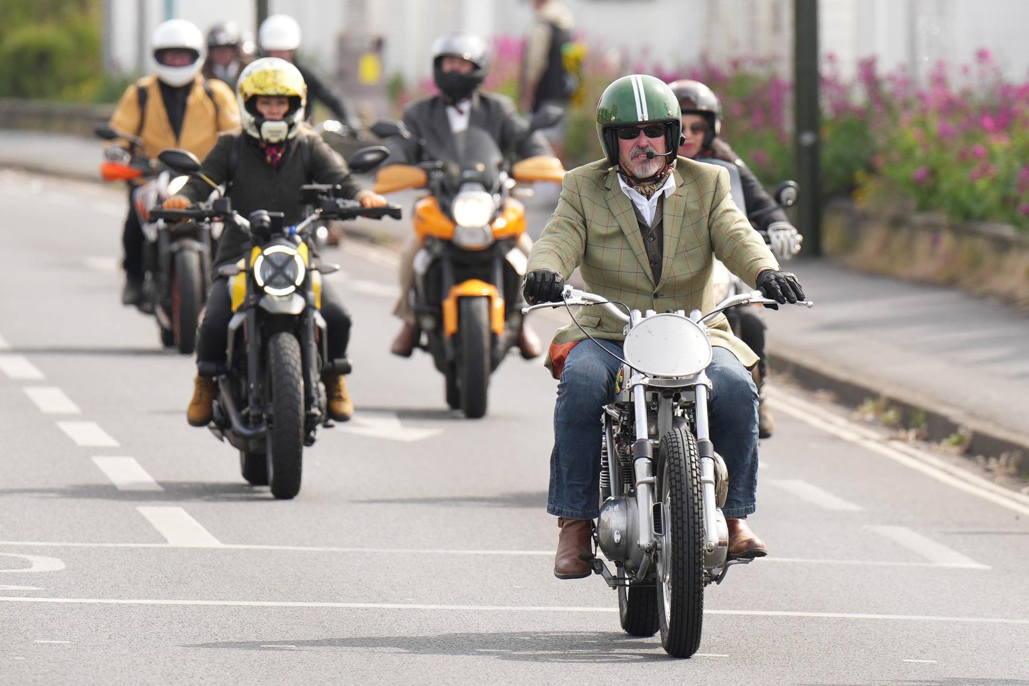 Classic motorcycles ride into Chichester for charity event - In pictures