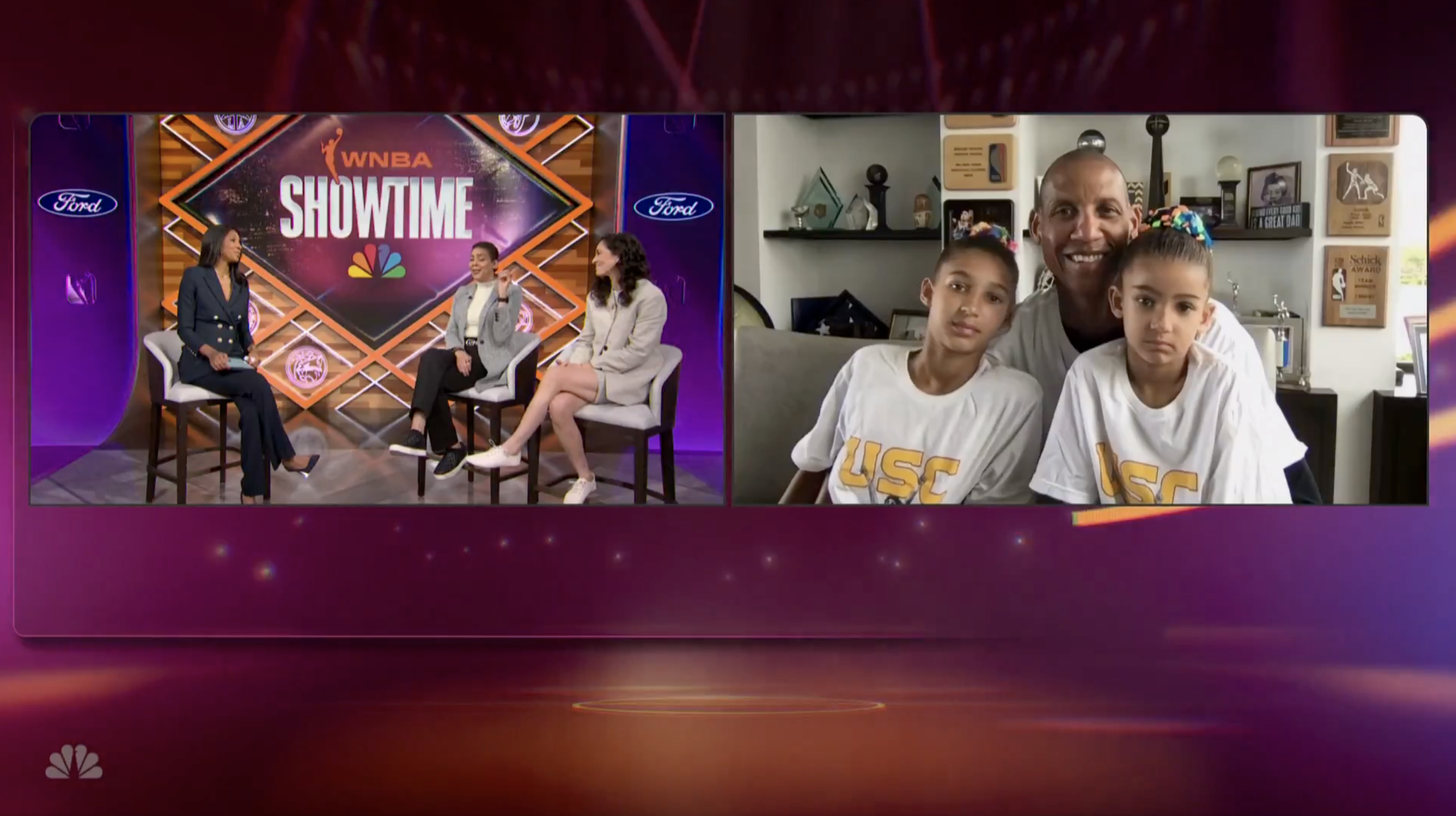 WNBA broadcaster emotional after surprise from brother