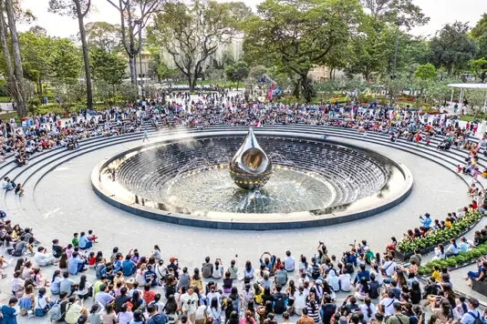 Công trình công viên số 1 Lý Thái Tổ, phường Vườn Lài (TP.HCM) do Tập đoàn Sun Group tài trợ - Ảnh: QUANG ĐỊNH
