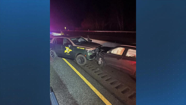 Woman arrested after driving into NH State Trooper cruiser in wrong-way ...