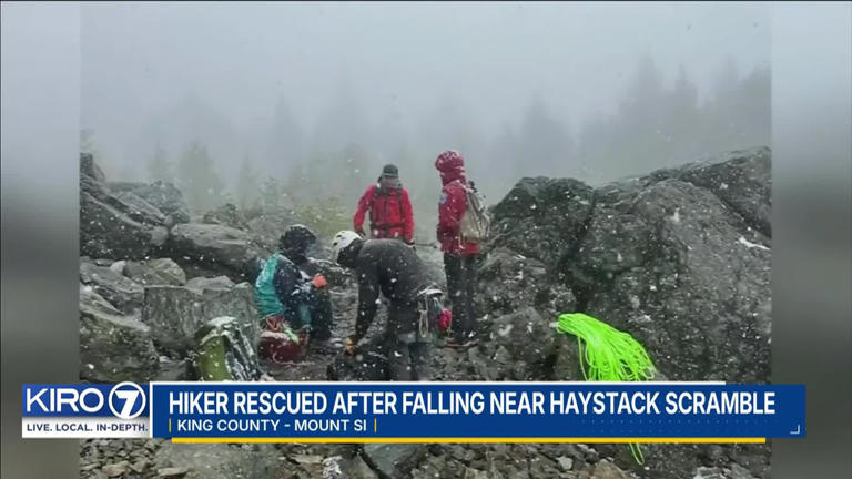 Watch: King County helicopter rescues injured hiker from Mount Si
