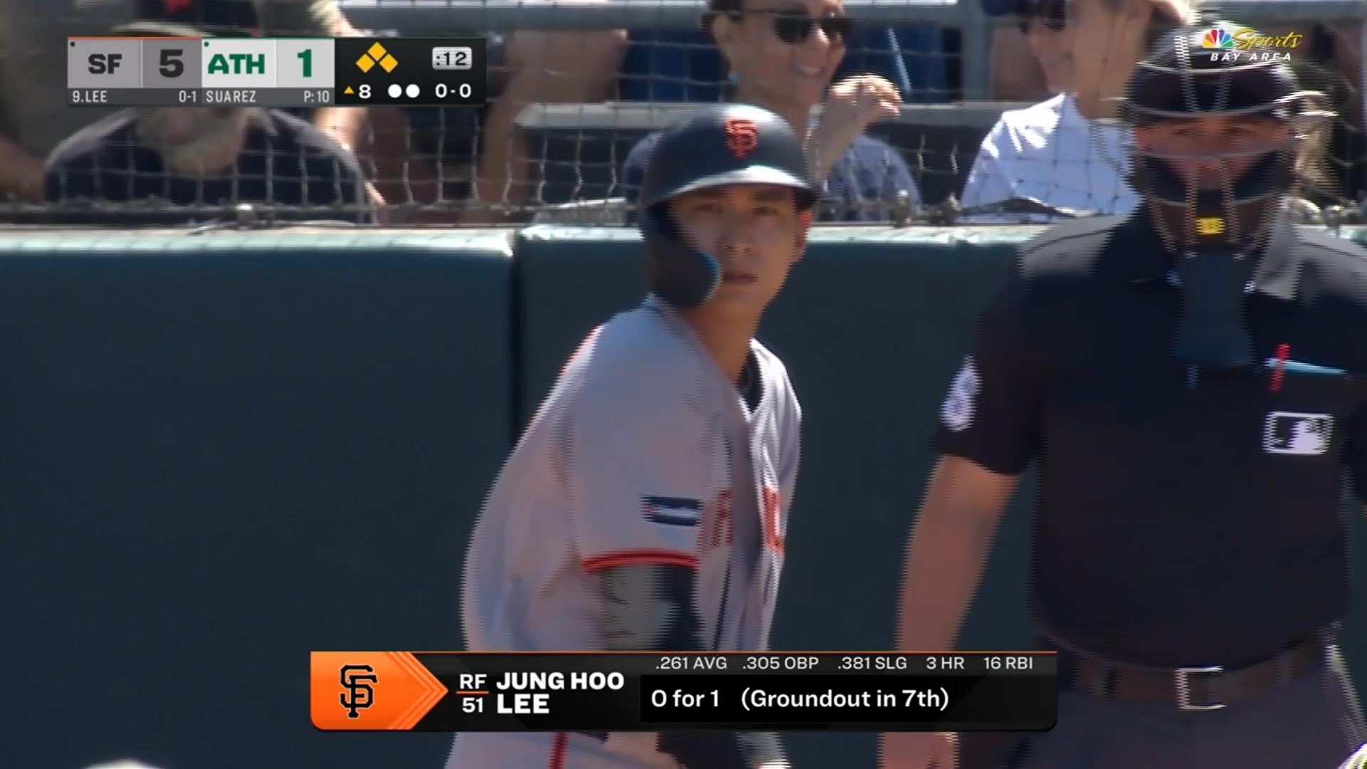 Jung Hoo Lee pinch-hits RBI single, comes in to score as Giants whack ...