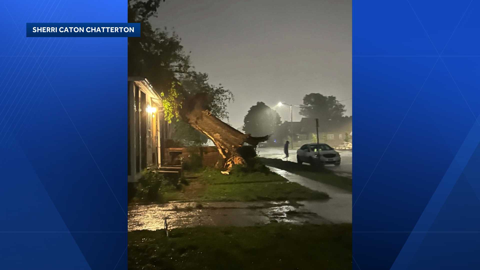 Photos show damage after tree falls on homes in Council Bluffs during ...