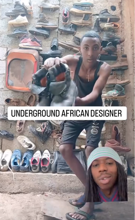 Young Ethiopian designer creating garments