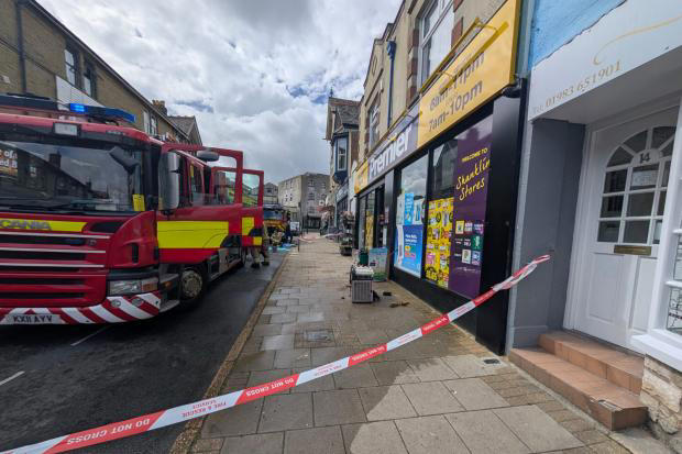 Slush machine fire in Premier shop on main shopping street