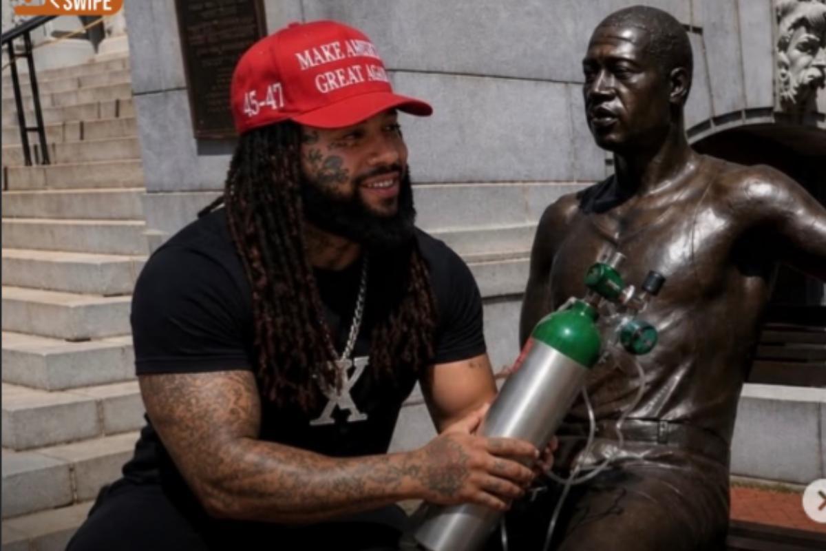 MAGA influencer sparks outrage after taking portable oxygen tank to ...
