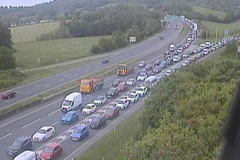M5 traffic: 'Police-led incident' shuts major motorway with ...