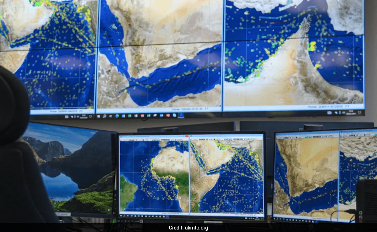 Inside small UK operations room handling Persian Gulf ship emergencies