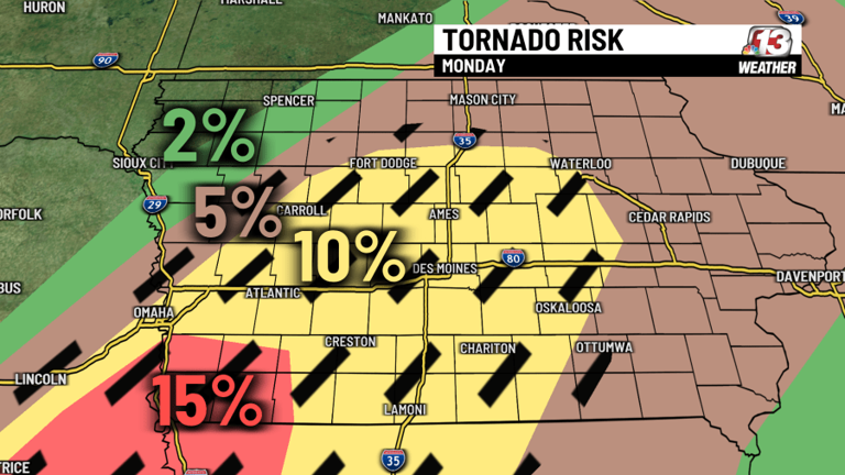 More severe storms and tornadoes possible in central Iowa tonight