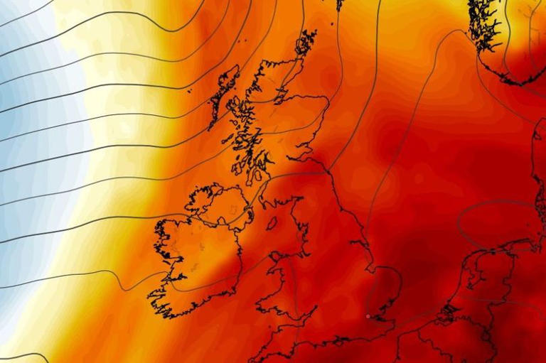 Weather maps show North Wales just like the Med with five-day burst of heat