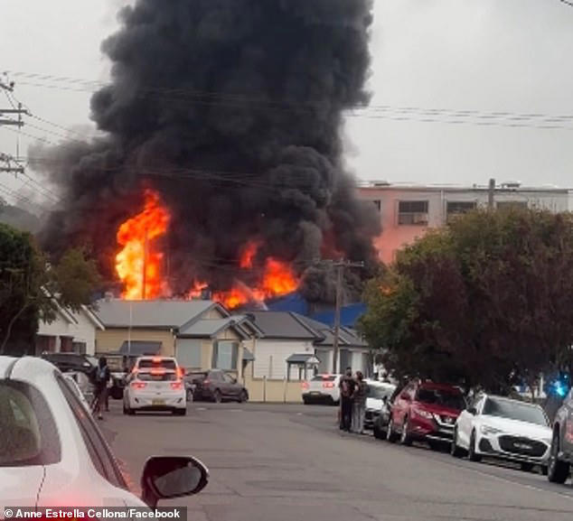 A large fire has broken out in a residential street in Newcastle